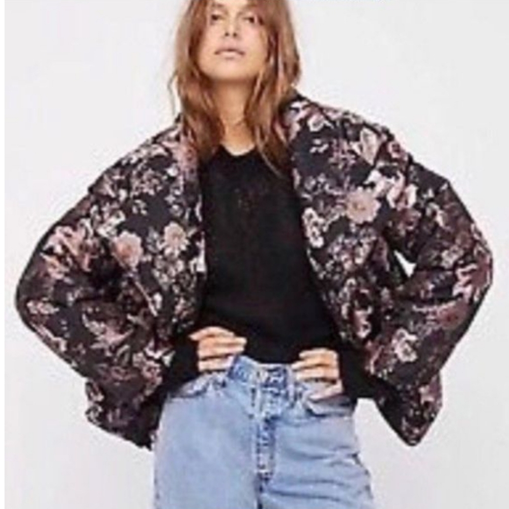 Free People Jacquard Puffer Jacket Size Medium.